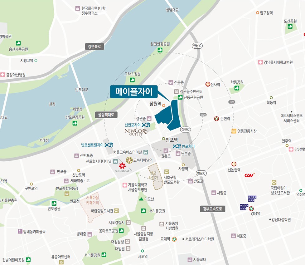 메이플자이 입지환경(출처 메이플자이 홈페이지)