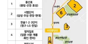 분당신도시 내 '선도지구' 추진하는 주요 단지(출처 땅집고)