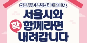 서울시 신혼부부 임차보증금 이자지원 사업 설명 이미지 (출처 서울시주거포털)
