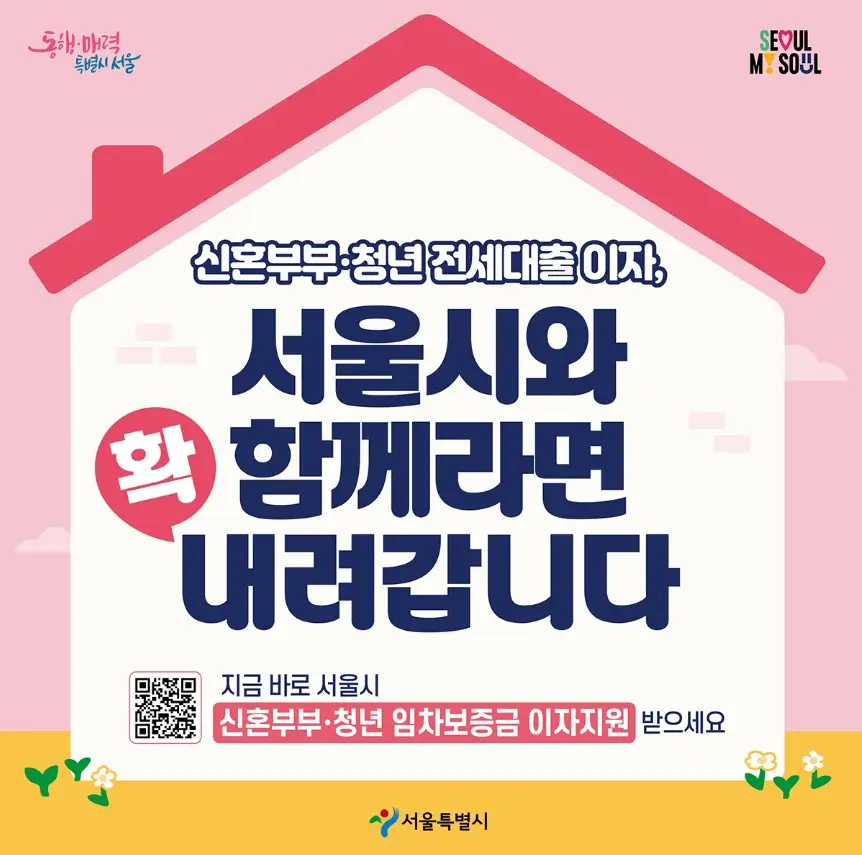 서울시 신혼부부 임차보증금 이자지원 사업 설명 이미지 (출처 서울시주거포털)