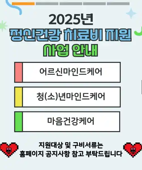 2025년 정신건강 치료비지원사업 안내 이미지(출처 안양시)