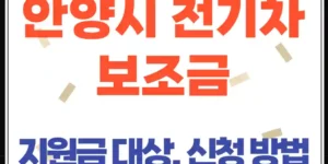 2025년 안양시 전기차 보조금 총정리! 지원대상, 신청방법