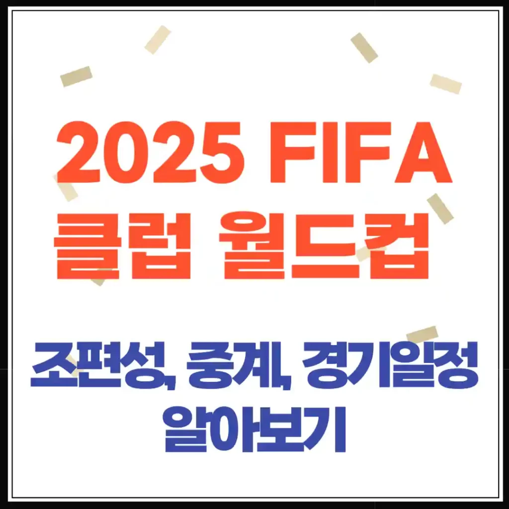 2025 FIFA 클럽 월드컵: 조편성, 경기일정, 중계, 상금, 참가자격