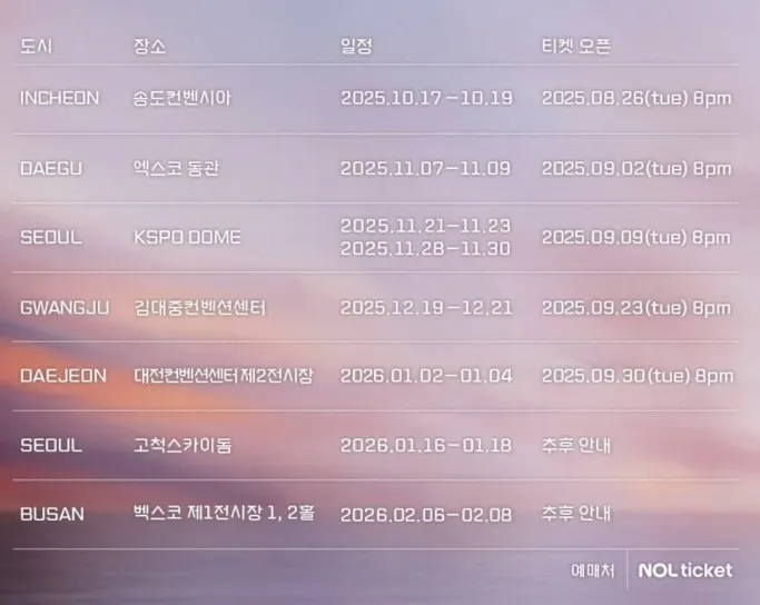 임영웅 IM HERO TOUR 2025 콘서트 전국일정